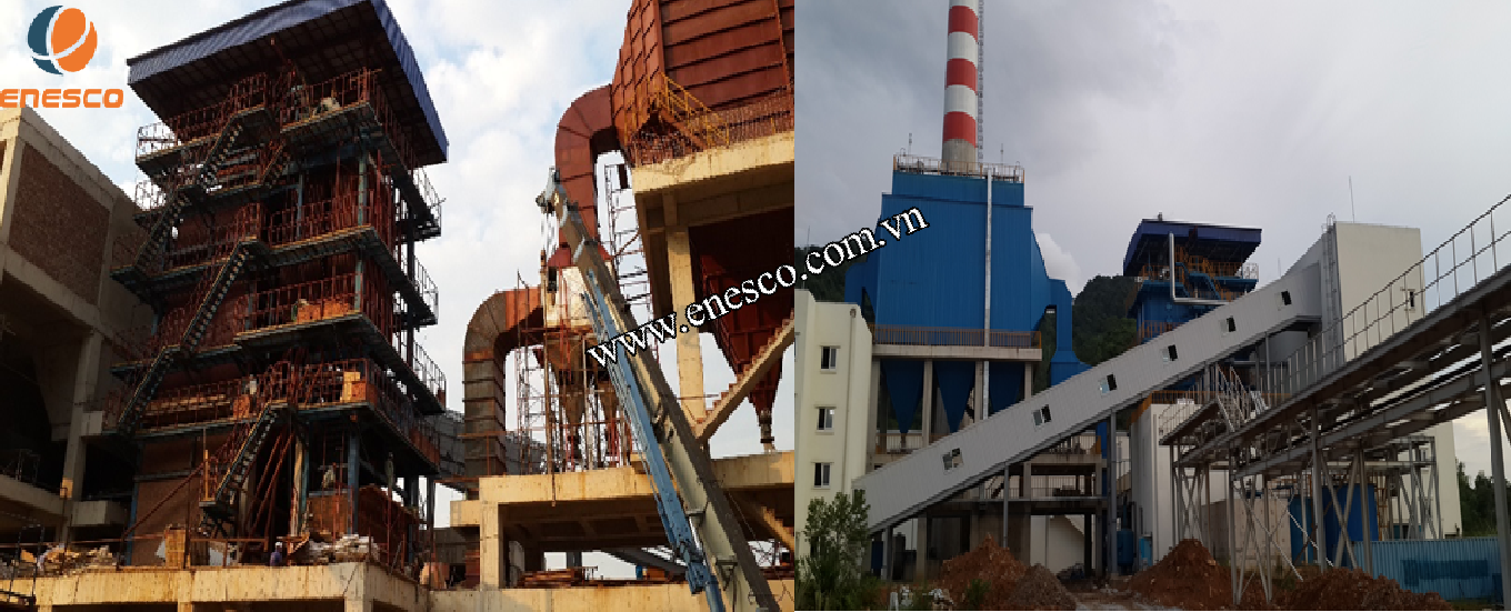 Lò hơi siêu nhiệt công suất 60T/h. áp suất 25 bar, t=400°C đang trong quá trình lắp đặt